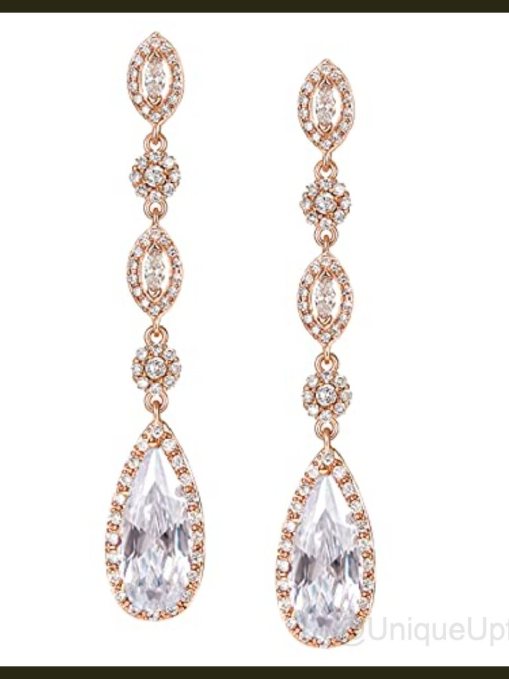 SWEETV Crystal Chandelier Dangle Drop Earrings for Women Bridal Wedding